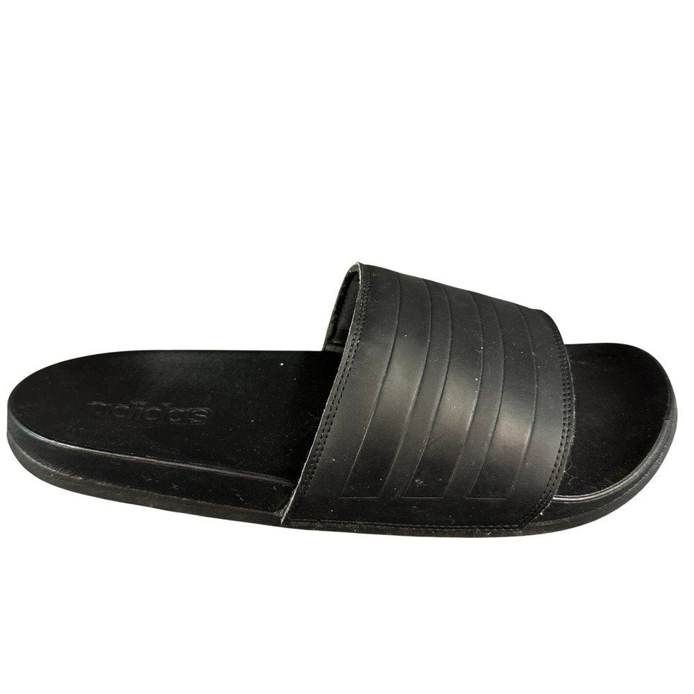 Adidas Adilette Comfort Slides Mens Triple Black Athletic Sandals 3 Stripe 13